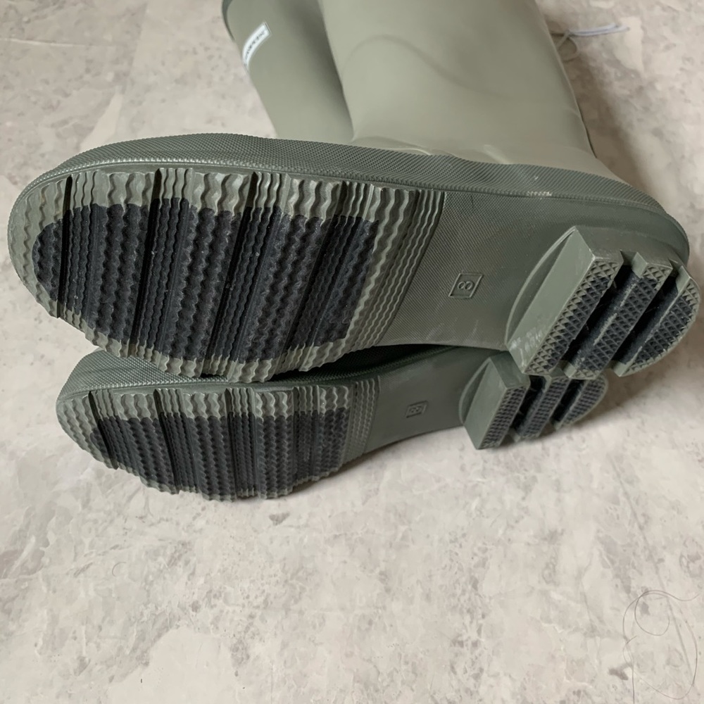 New Smith & Hawken Solid Gray Rainboots Garden 8 - Picture 5 of 7
